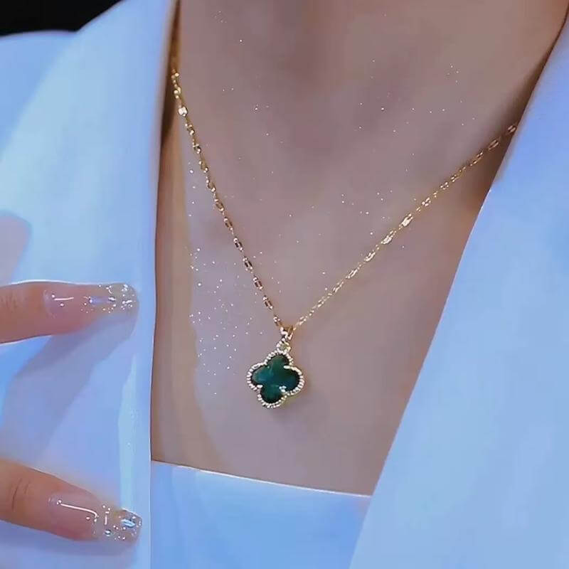 Titanium Steel Four Leaf Clover Pendant