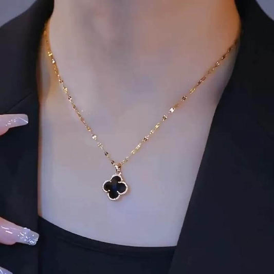 Titanium Steel Four Leaf Clover Pendant